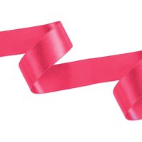 Neel Blue Double Sided Satin Polyester Ribbon Roll, 25mm x 10 Metres in Dark Pink