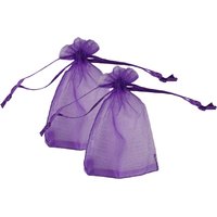 Neel Blue 100pcs Organza Bags Drawstring Gift Pouches, 7x9cm in Purple | Size: 7x9 cm
