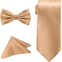 Bow Tie Necktie & Pocket Square Tie Set Casual & Formal Wear Ivory
