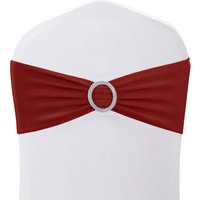 Neel Blue Spandex Chair Band with Slider Buckle, Stretchy Chair Cover Band Sash in Wine
