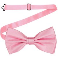 Neel Blue Men's Stylish Bow Ties Colourful Plain Solid Satin Polyester Adjustable Pre-Ties in Baby Pink