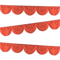 Neel Blue Swag Curtain Panel Ice Silk Detachable Swag Backdrop, 2 Metre in Red