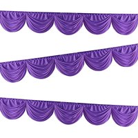 Neel Blue Swag Curtain Panel Ice Silk Detachable Swag Backdrop, 2 Metre in Purple