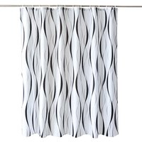 Neel Blue Mandala Shower Curtain, Polyester Curtain With 12 Hooks, Waterproof - 180x180cm in White | Size: 180 cm width x 180 cm drop