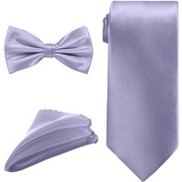 Bow Tie Necktie & Pocket Square Tie Set Casual & Formal Wear Purple