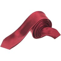 Satin Polyester Slim Neck Tie Dark Red