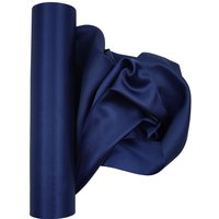 Neel Blue 20cm x 29cm Solid Satin Roll Large Fabric for Chair Sash Wedding Bouquet Décor Drapery in Navy | Size: 20 cm x 29 cm