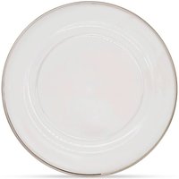 Neel Blue 33cm Charger Plates Clear Glass with Trim with Diamante & Pearl Flower Design in Silver