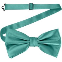 Neel Blue Men's Stylish Bow Ties Colourful Plain Solid Satin Polyester Adjustable Pre-Ties in Light Green