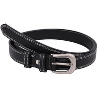 PU Leather Waist Belt Silver Pin Buckle