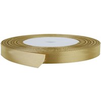 Neel Blue Double Sided Satin Polyester Ribbon Roll, 10mm x 25 Metres in Gold