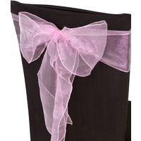 Neel Blue Organza Chair Sashes Wider Fuller Bow for Party Decoration, 17cm x 280cm in Baby Pink | Size: 17 cm x 280 cm