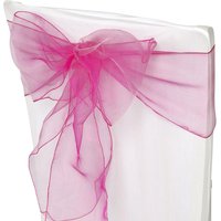 Neel Blue Organza Chair Sashes Wider Fuller Bow for Party Decoration, 17cm x 280cm in Pink | Size: 17 cm x 280 cm