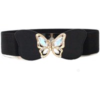 Diamante Studded Waist Belt Golden Butterfly Buckle Waistband