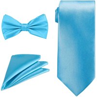 Bow Tie Necktie & Pocket Square Tie Set Casual & Formal Wear Bright