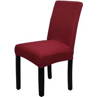 Neel Blue Velvet Chair Cover, Spandex Stretch Dining Chair Slipcovers in Burgundy