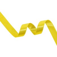 Neel Blue Double Sided Satin Polyester Ribbon Roll, 15mm x 10 Metres in Yellow