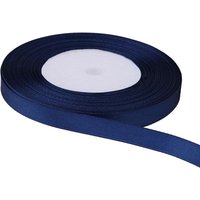 Neel Blue Double Sided Satin Polyester Ribbon Roll, 15mm x 25 Metres in Navy