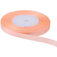 Neel Blue Double Sided Satin Polyester Ribbon Roll, 15mm x 25 Metres in Peach
