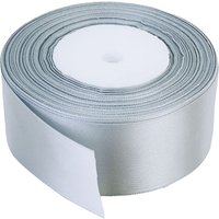 Neel Blue Double Sided Satin Polyester Ribbon Roll, 50mm x 25 Metres in Silver