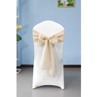 10pcs Hessian Chair Sashes 22cm x 280cm Cream cm x 280 cm