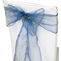 Neel Blue Set of 25 Organza Sashes Wider Fuller Bow for Party Decoration, 17cm x 280cm in Dark Green | Size: 17 cm x 280 cm