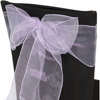 Neel Blue Organza Chair Sashes Wider Fuller Bow for Party Decoration, 17cm x 280cm in Lilac | Size: 17 cm x 280 cm