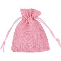 Neel Blue 10pcs Burlap Bags with Drawstrings, 7x9cm Gift Bags in Pink | Size: 7x9 cm