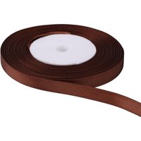Neel Blue Double Sided Satin Polyester Ribbon Roll, 15mm x 10 Metres in Brown