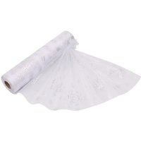 Neel Blue Christmas Snowflake Organza Roll Snow Sheer Glitter Fabric - 25cm x 29cm in Silver | Size: 25 cm x 29 cm