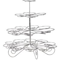Neel Blue 4 Tier Cupcake Stand with 41 Mini Cake Food Display Set for Themed Birthday Party in Silver