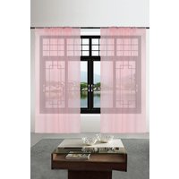 Neel Blue Semi-Transparent Voile Curtain, Pair Window Curtain 2 Panel in Rose | Size: 142 cm width x 229 cm drop