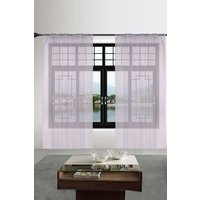 Neel Blue Semi-Transparent Voile Curtain, Pair Window Curtain 2 Panel in Silver | Size: 140 cm width x 220 cm drop