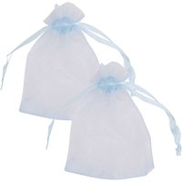 Neel Blue 100pcs Organza Bags Drawstring Gift Pouches, 7x9cm in Blue | Size: 7x9 cm