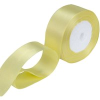 Neel Blue Double Sided Satin Polyester Ribbon Roll, 25mm x 25 Metres in Bright Yellow