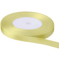 Neel Blue Double Sided Satin Polyester Ribbon Roll, 15mm x 25 Metres in Bright Yellow