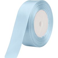 Neel Blue Double Sided Satin Polyester Ribbon Roll, 25mm x 25 Metres in Bright Blue