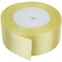 Neel Blue Double Sided Satin Polyester Ribbon Roll, 50mm x 25 Metres in Bright Yellow