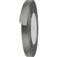 Neel Blue Double Sided Satin Polyester Ribbon Roll, 6mm x 25 Metres in Metallic Silver