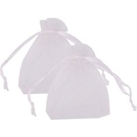 Neel Blue 100pcs Snowflakes Printed Organza Bags Drawstring Gift Pouches, 7x9cm in White | Size: 7x9 cm