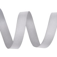 Neel Blue Grosgrain Ribbon, Solid Polyester Ribbon, 10mm x 10 Metres in Silver
