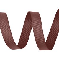 Neel Blue 15mm x 10 Metres Grosgrain Ribbon, Solid Polyester Ribbon in Brown