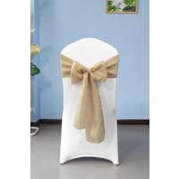 10pcs Hessian Chair Sashes 22cm x 280cm Beige cm x 280 cm