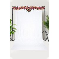 Neel Blue Shiny Sequin Backdrop Glitter Curtain - 4x9FT in White