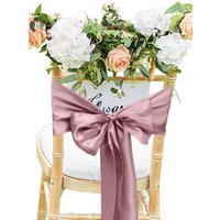 Neel Blue Satin Chair Sashes for Weddings Birthday Party Decoration, 7" x 108" in Rose Gold