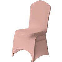 Neel Blue Spandex Arched Front Chair Covers Stretch Fabric Removable Washable Slipcovers in Rose Gold