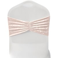 Neel Blue Diamond Velvet Chair Band, Soft & Shiny Chair Band Sash in Pale Pink