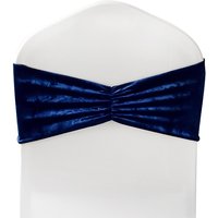 Neel Blue Diamond Velvet Chair Band, Soft & Shiny Chair Band Sash in Navy
