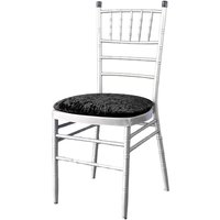 Neel Blue Velvet Chair Seat Cover, Stretchy Dinning Chair Pad Cover Seat Protectors Slipcovers in Black