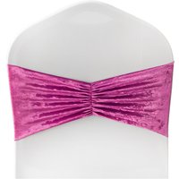 Neel Blue Diamond Velvet Chair Band, Soft & Shiny Chair Band Sash in Pink